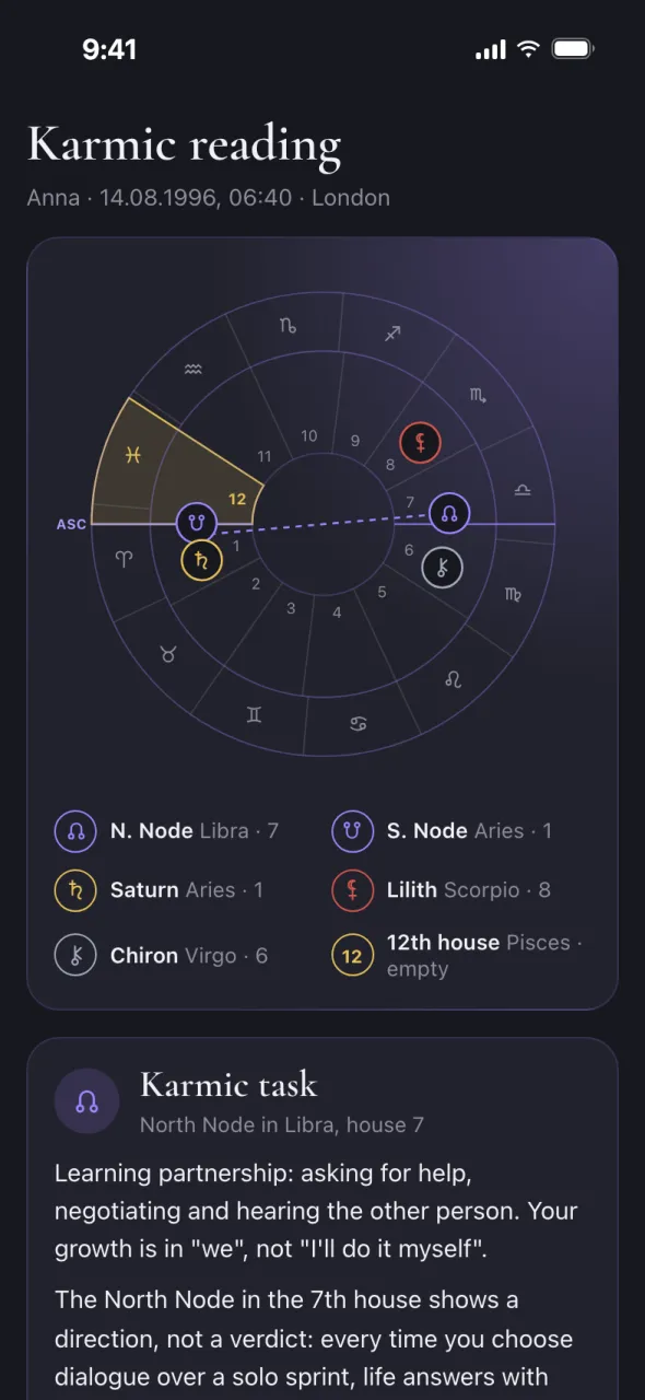 Oracul preview in Telegram: karmic reading