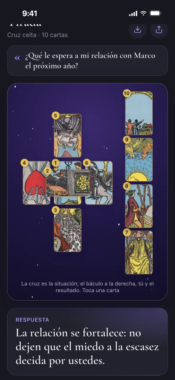 Vista previa de Oracul en Telegram: cruz celta